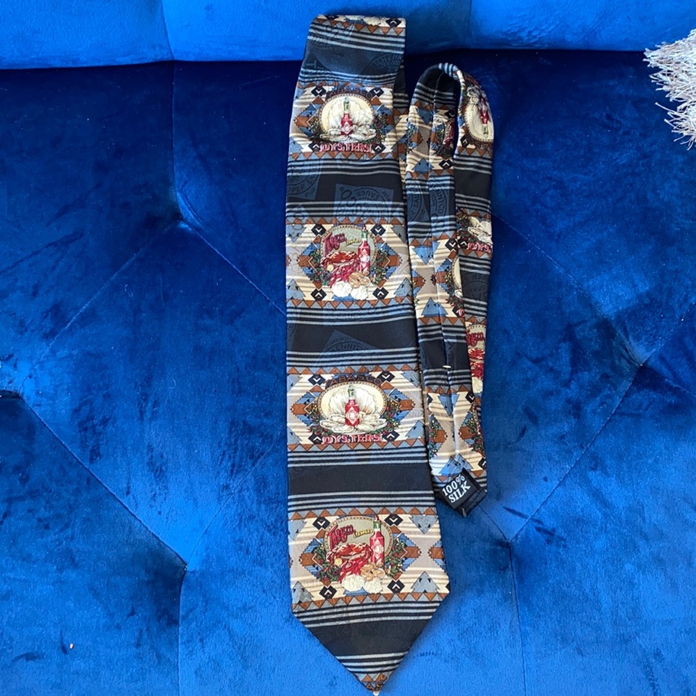 Tabasco Oysters 100% Silk Neck Tie